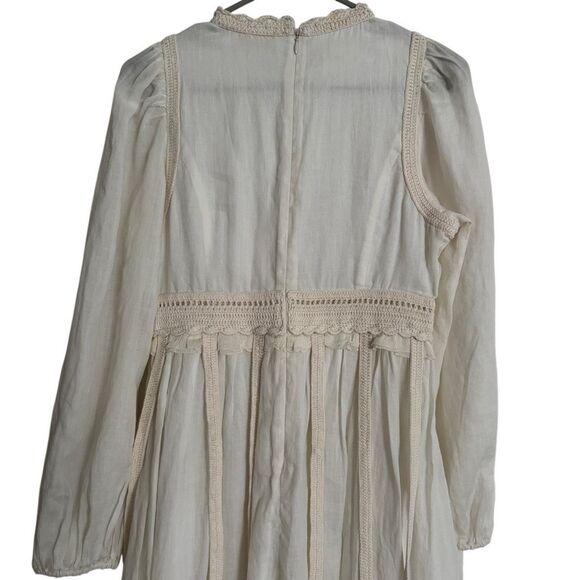 Ulla Johnson Aviva Knitted Cotton-trimmed Ramie Midi Dress in Pristine 4 - Picture 9 of 14